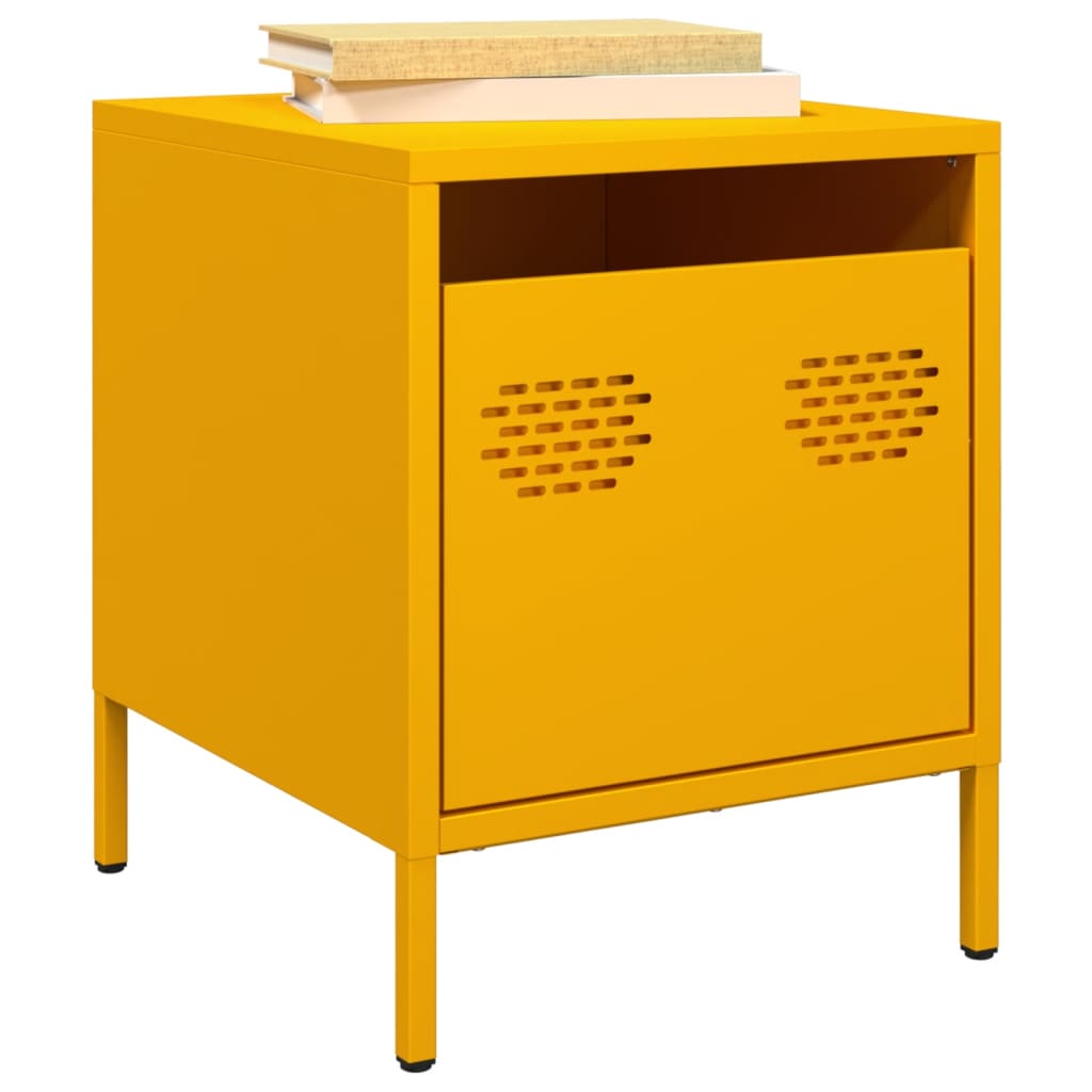 Bedside Cabinets 2 pcs Mustard Yellow 35x39x43.5 cm Steel - Sid & Sam