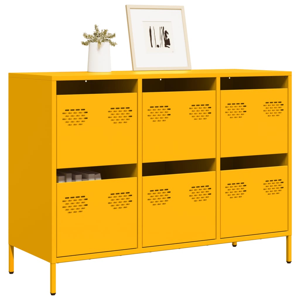 Sideboard Mustard Yellow 101.5x39x73.5 cm Cold-rolled Steel - Brittle & Co
