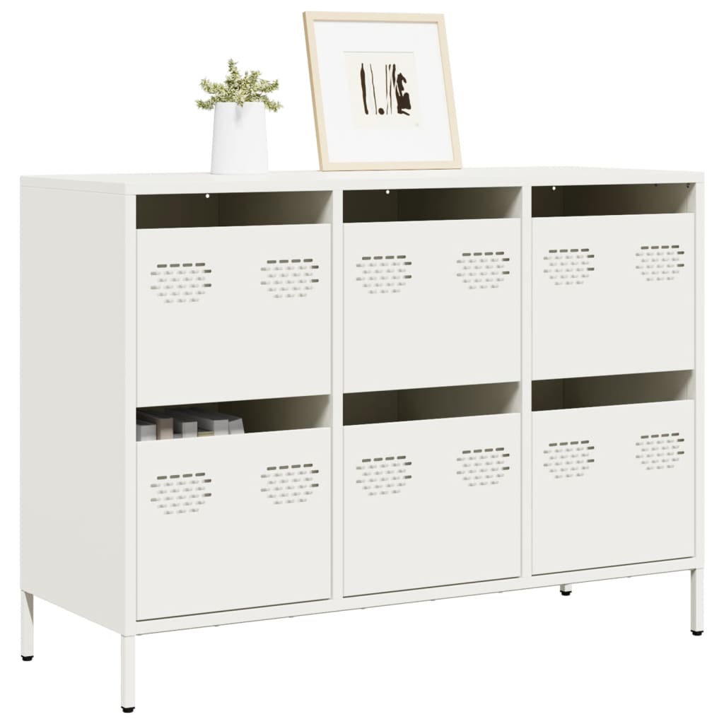 Sideboard White 101.5x39x73.5 cm Cold-rolled Steel - The Home Maker