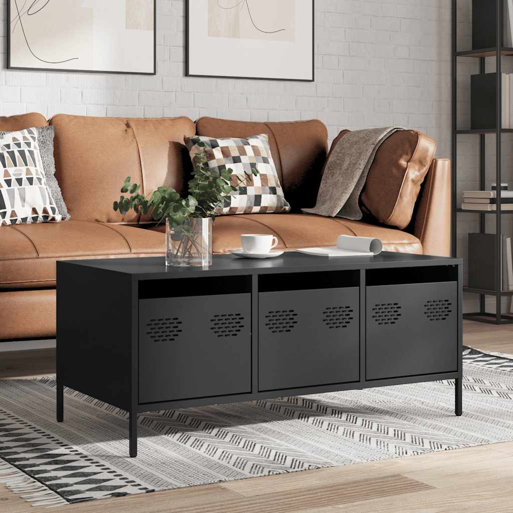 Coffee Table Black 101.5x50x43.5 cm Cold-rolled Steel - Unbeatable Bargains