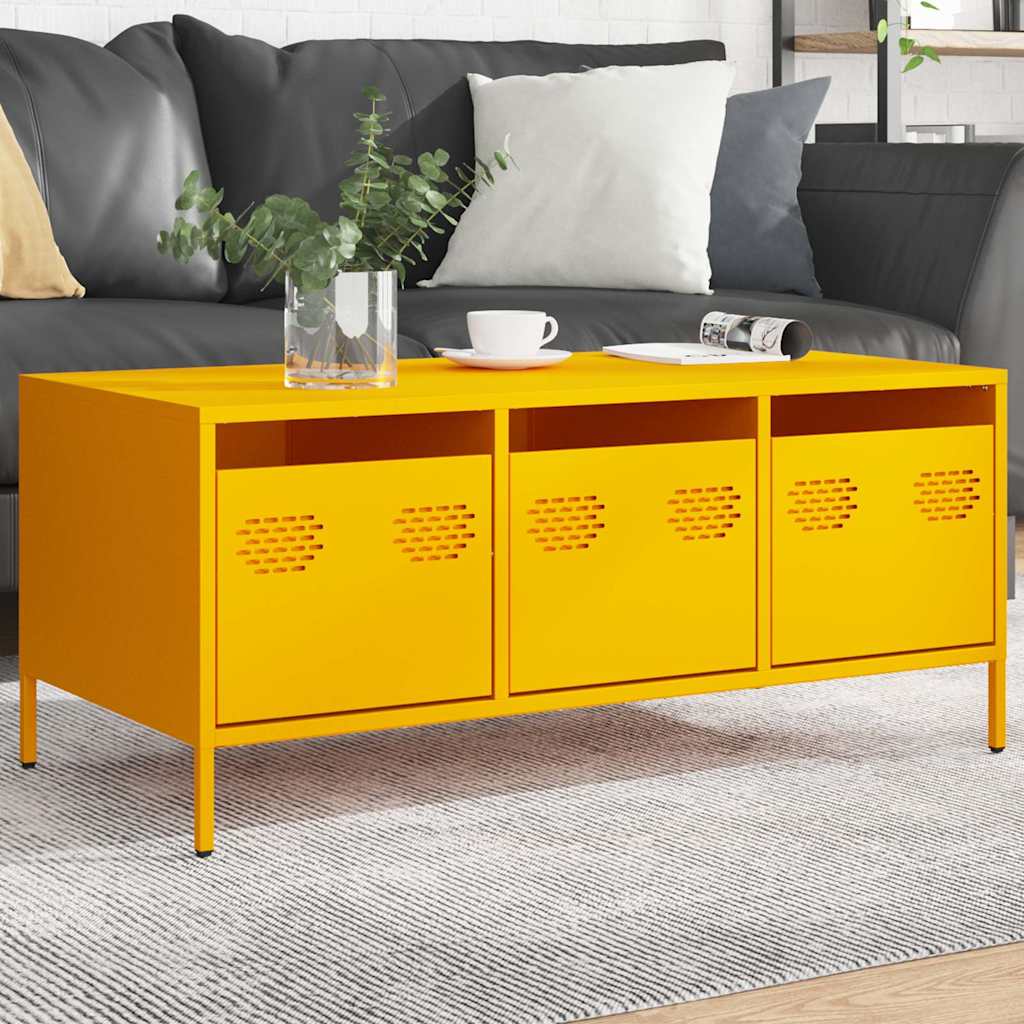 Coffee Table Mustard Yellow 101.5x50x43.5 cm Cold-rolled Steel - Design Hut