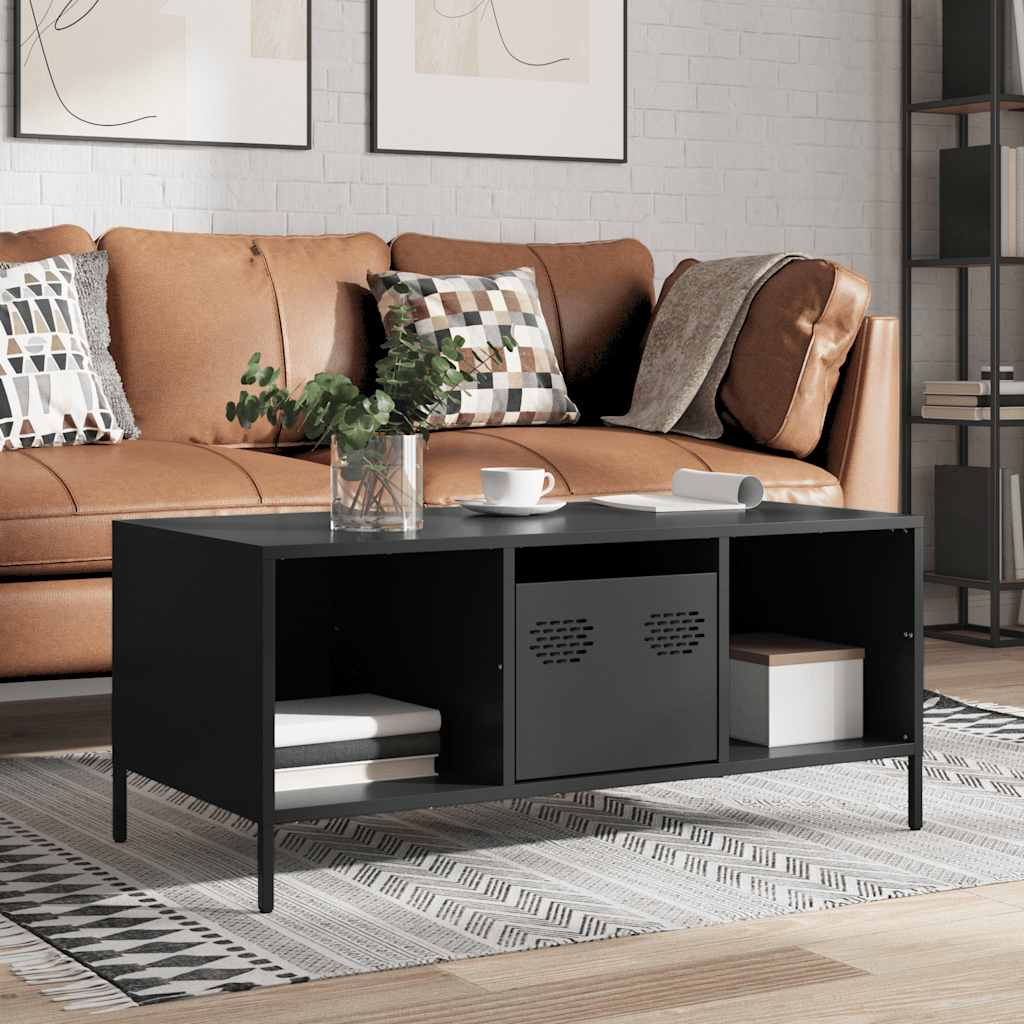 Coffee Table Black 101.5x50x43.5 cm Cold-rolled Steel - Millennium Furniture