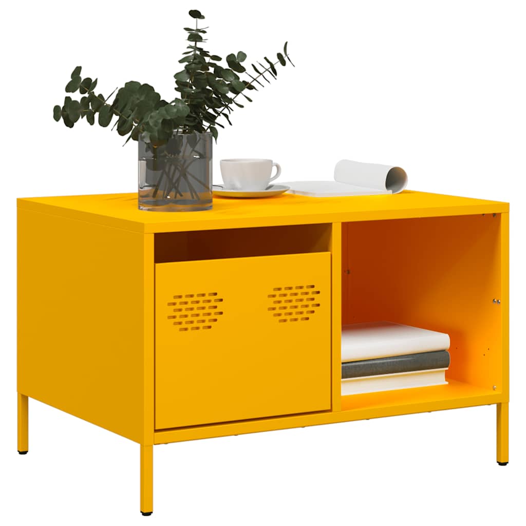 Coffee Table Mustard Yellow 68.5x50x43.5 cm Cold-rolled Steel - Merkel Designers