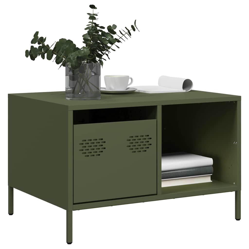 Coffee Table Olive Green 68.5x50x43.5 cm Cold-rolled Steel - R and M Furniture