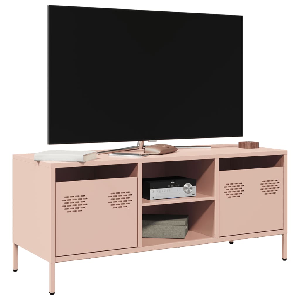 TV Cabinet Pink 101.5x39x43.5 cm Cold-rolled Steel - Unbeatable Bargains