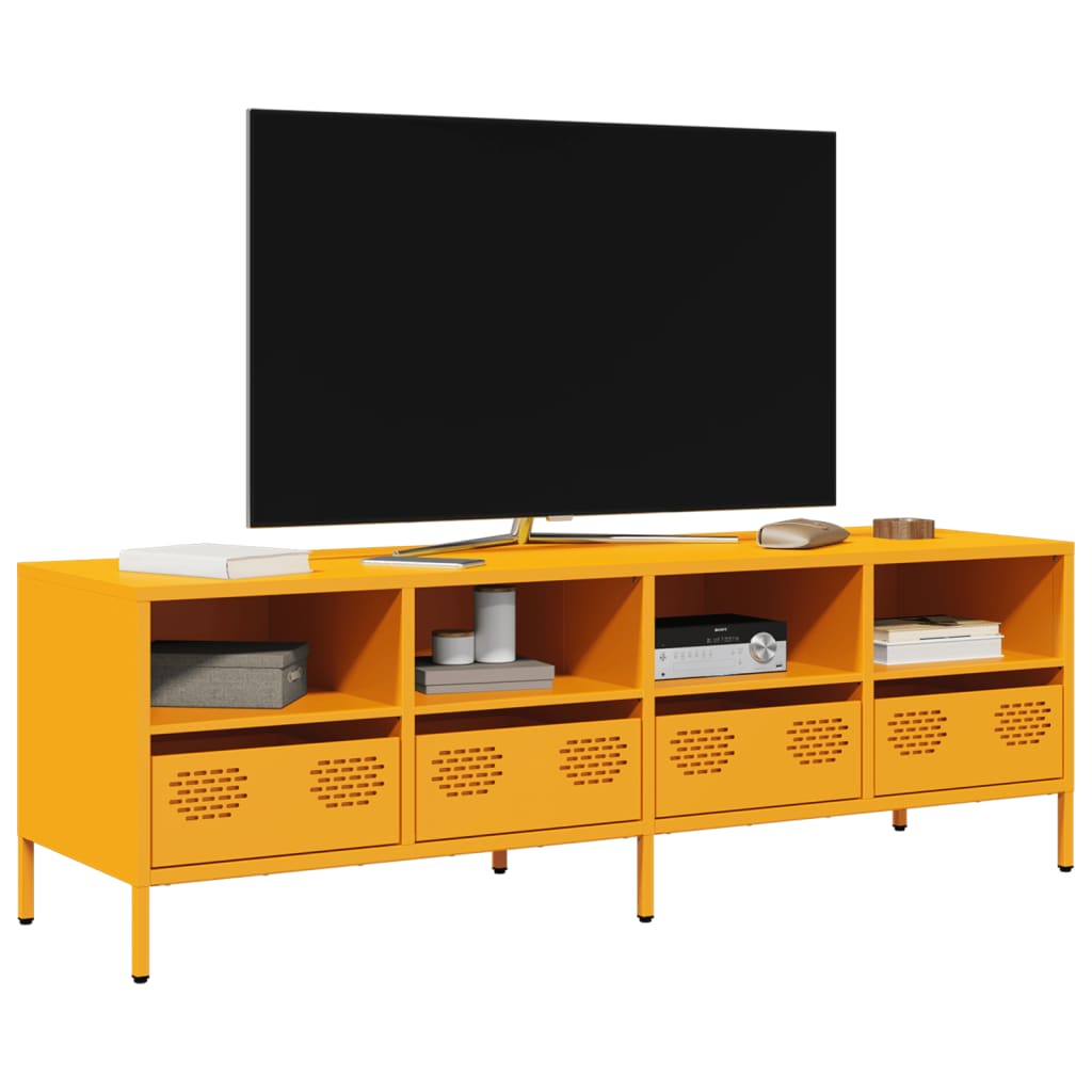 TV Cabinet Mustard Yellow 135x39x43.5 cm Cold-rolled Steel - Casper Homes