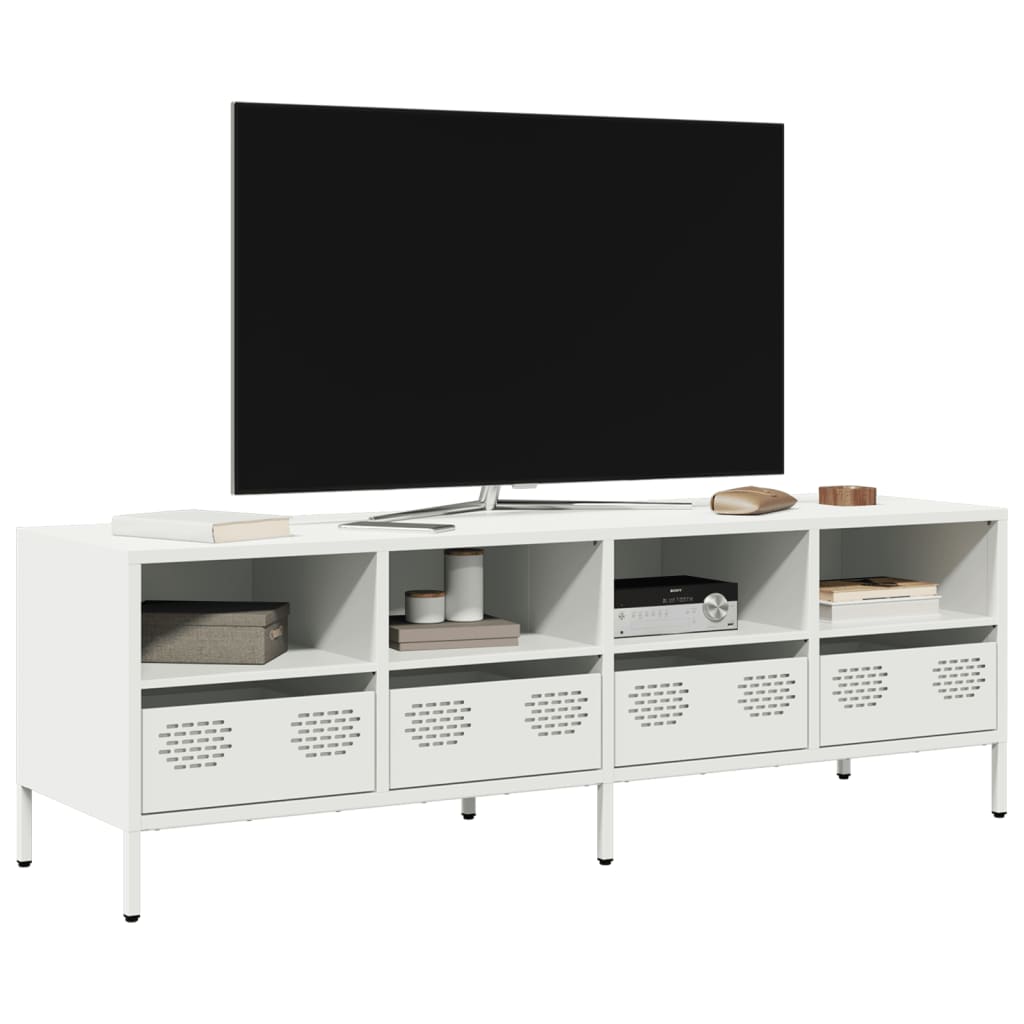 TV Cabinet White 135x39x43.5 cm Cold-rolled Steel - Decor Base
