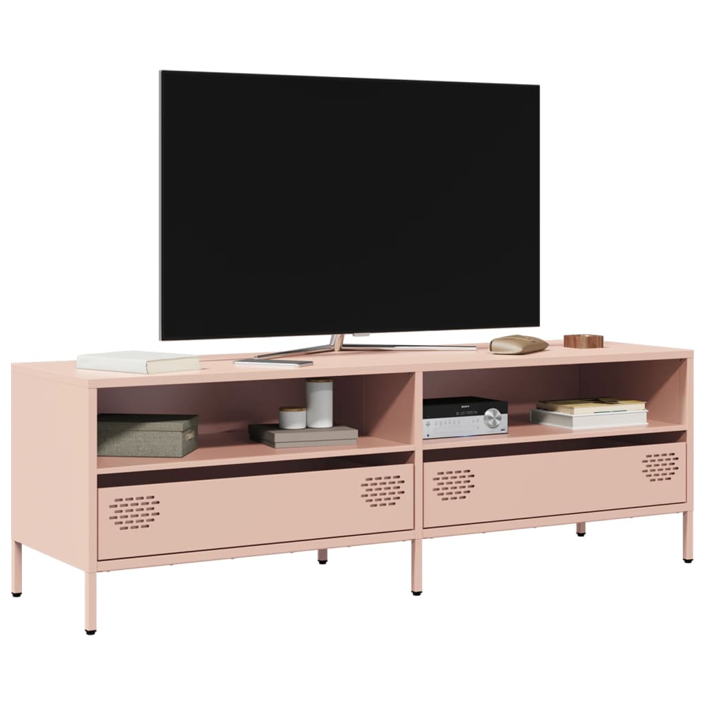 TV Cabinet Pink 135x39x43.5 cm Cold-rolled Steel - All Things Good