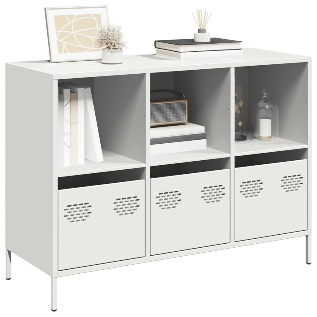 Sideboard White 101.5x39x73.5 cm Cold-rolled Steel - The Home Maker
