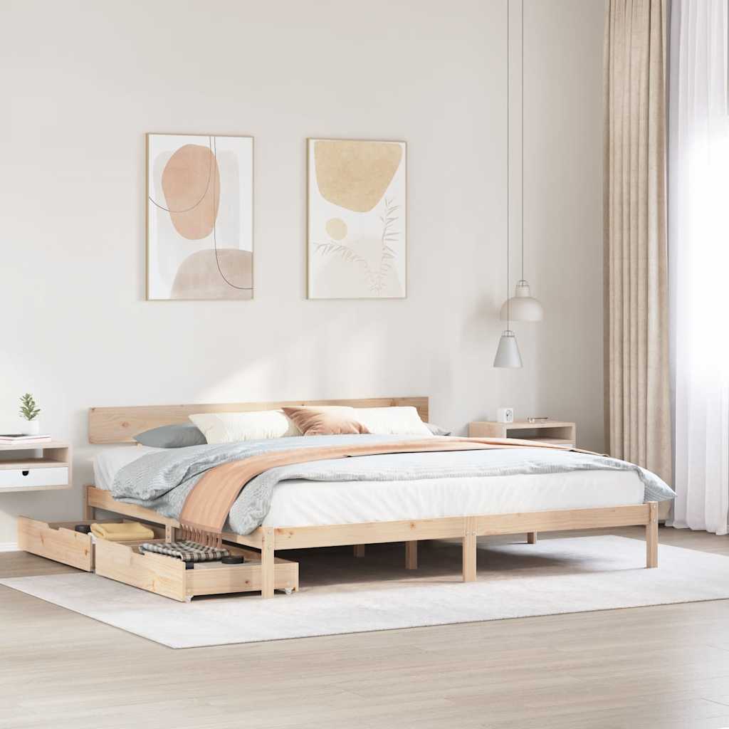 Bedframe 200x200cm Solid Wood Pine - Merkel Designers