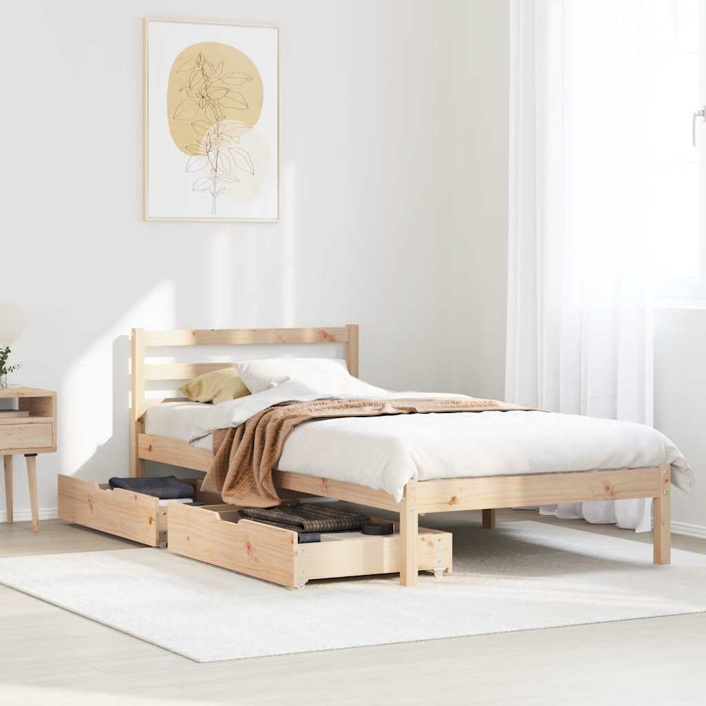 Bedframe 100x200cm Solid Wood Pine - Merkel Designers