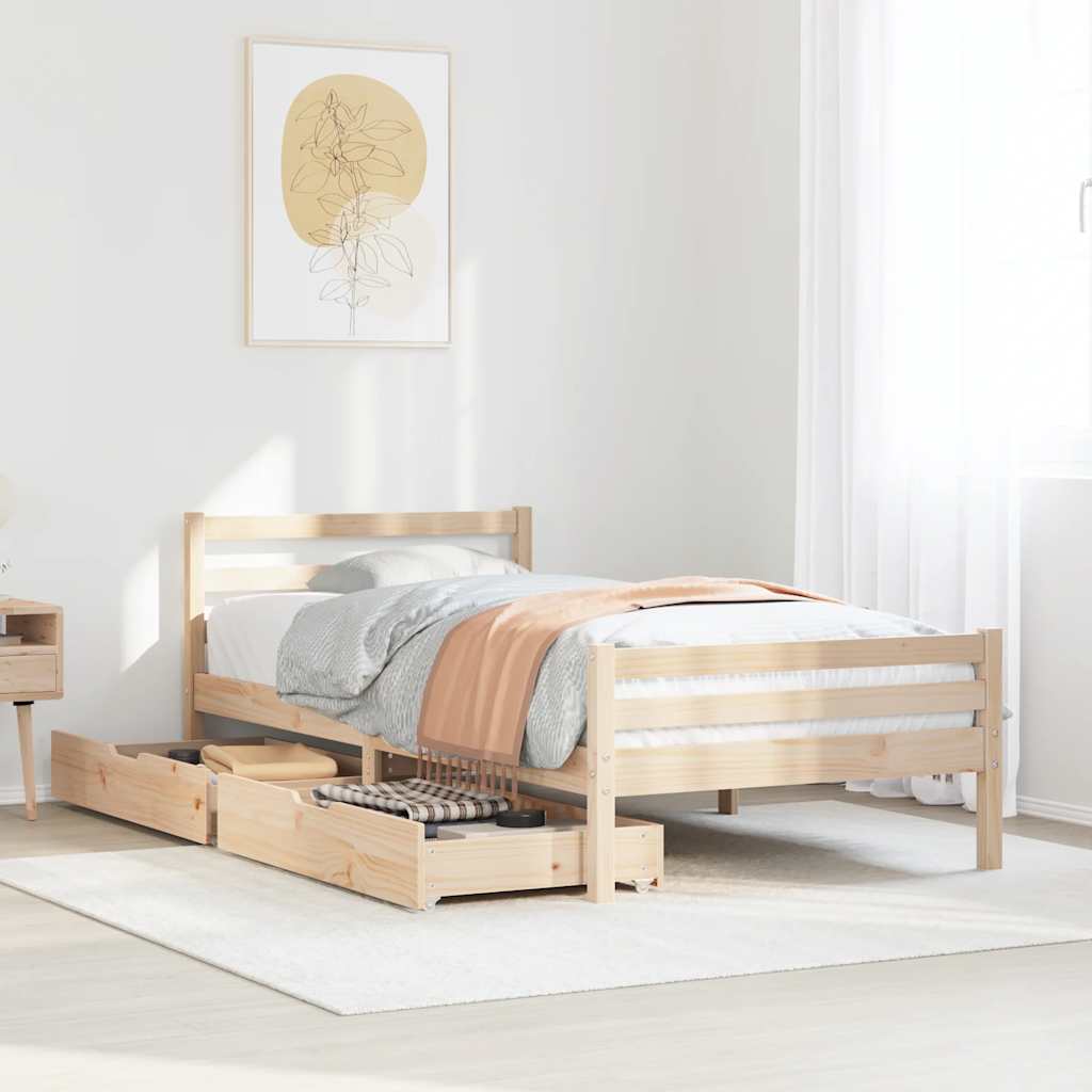 Bedframe 100x200cm Solid Wood Pine - Merkel Designers