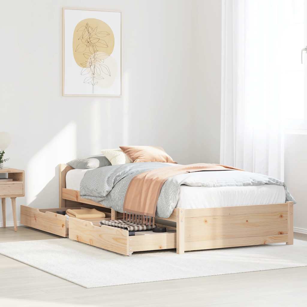Bedframe 75x190cm Small Single Solid Wood Pine - Casper Homes