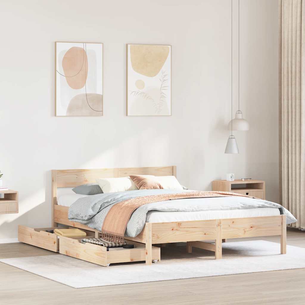 Bedframe 120x200cm Solid Wood Pine - Style and Chic