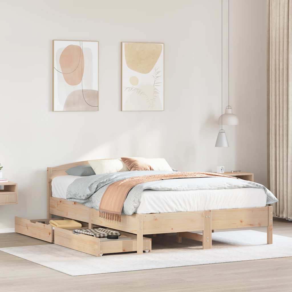 Bedframe 120x200cm Solid Wood Pine - Sid & Sam