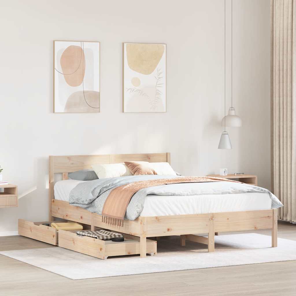 Bedframe 160x200cm Solid Wood Pine - Sid & Sam