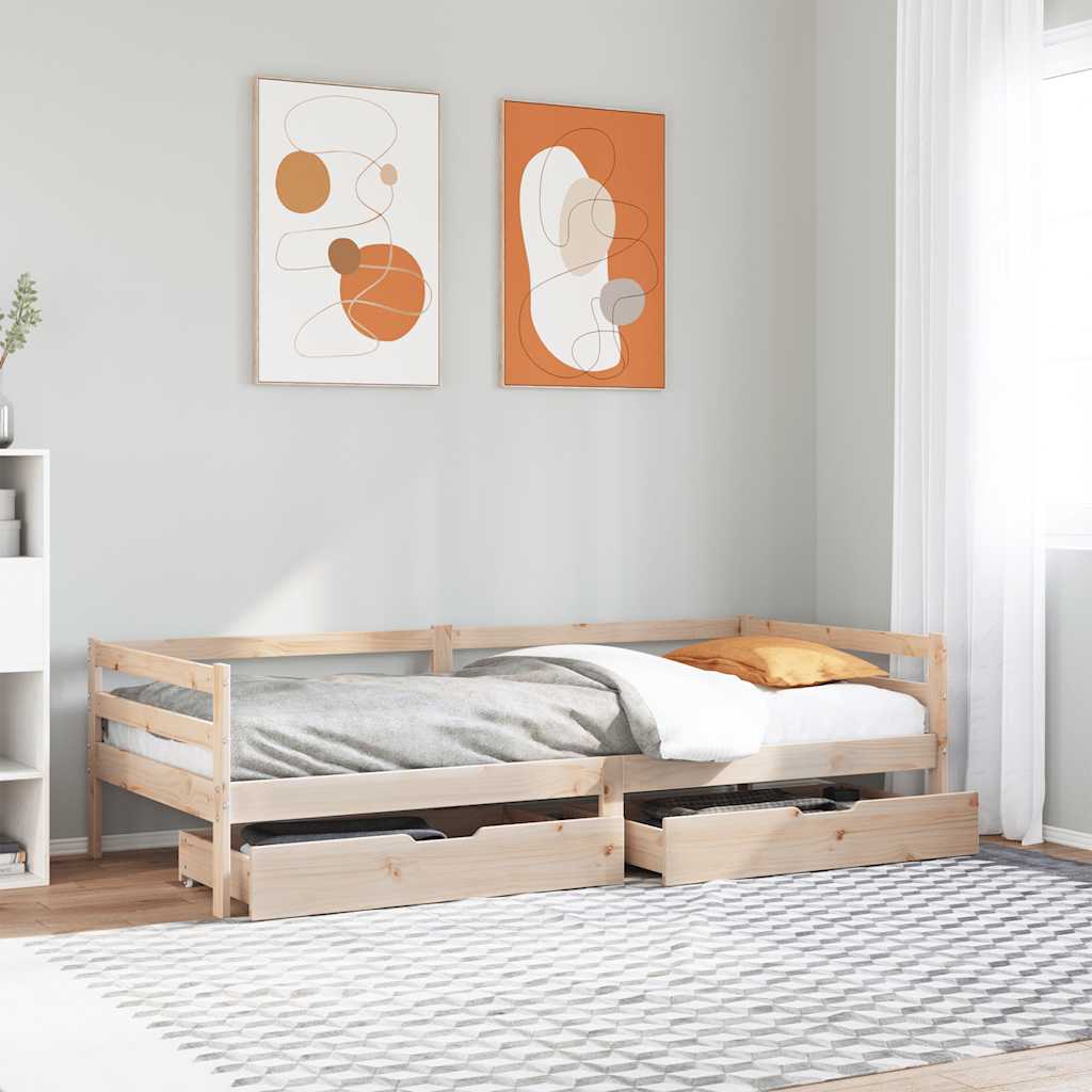 Daybed with Drawers 90x200cm Solid Wood - All Things Good