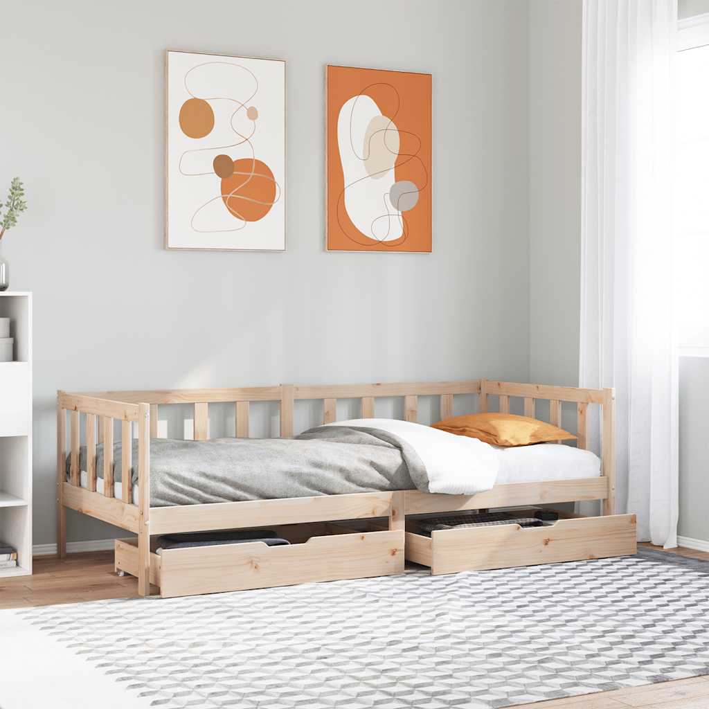 Daybed with Drawers 80x200cm Solid Wood - Merlin Deals