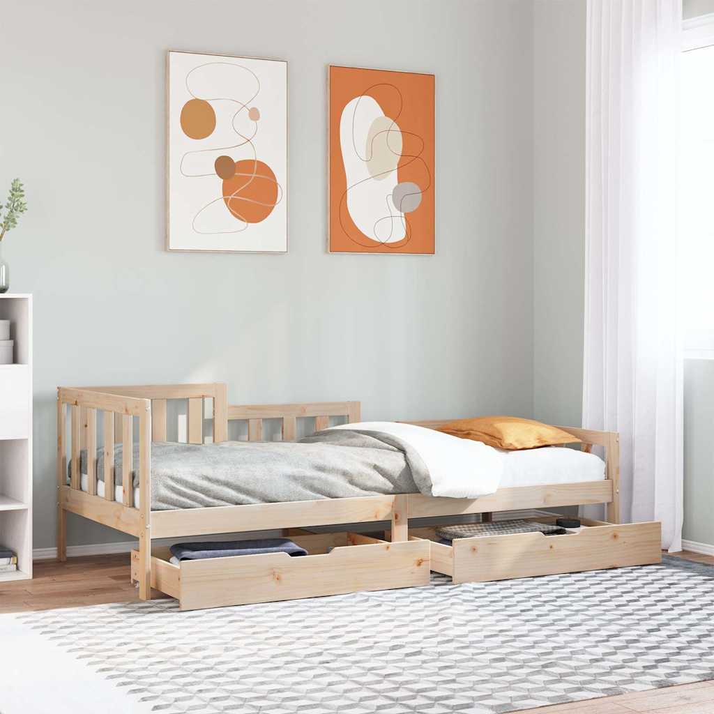 Daybed with Drawers 90x200cm Solid Wood - Millennium Furniture
