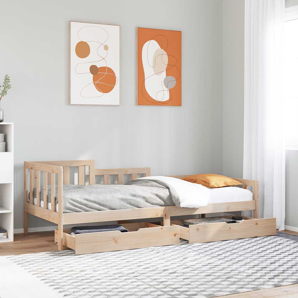 Daybed with Drawers 80x200cm Solid Wood - Casper Homes