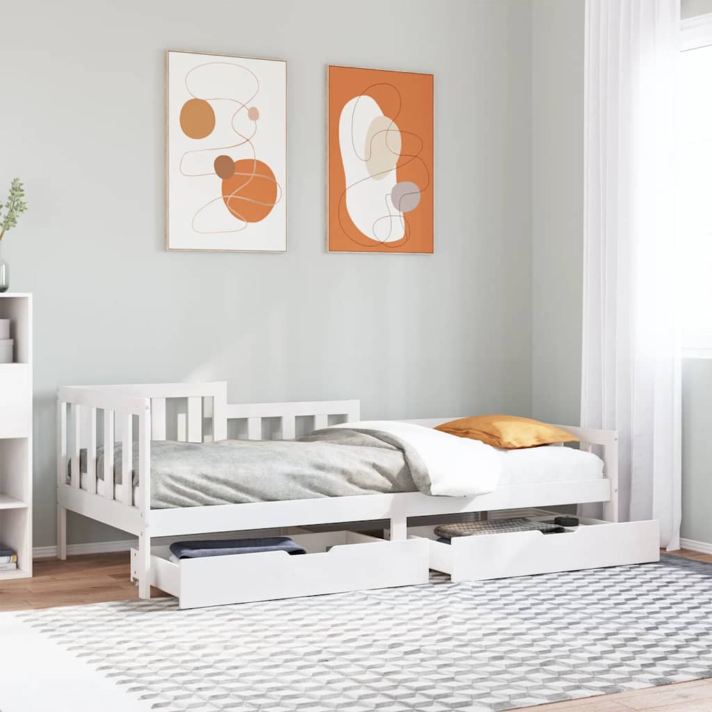 Daybed with Drawers 90x190cm Single Solid Wood - The Home Maker