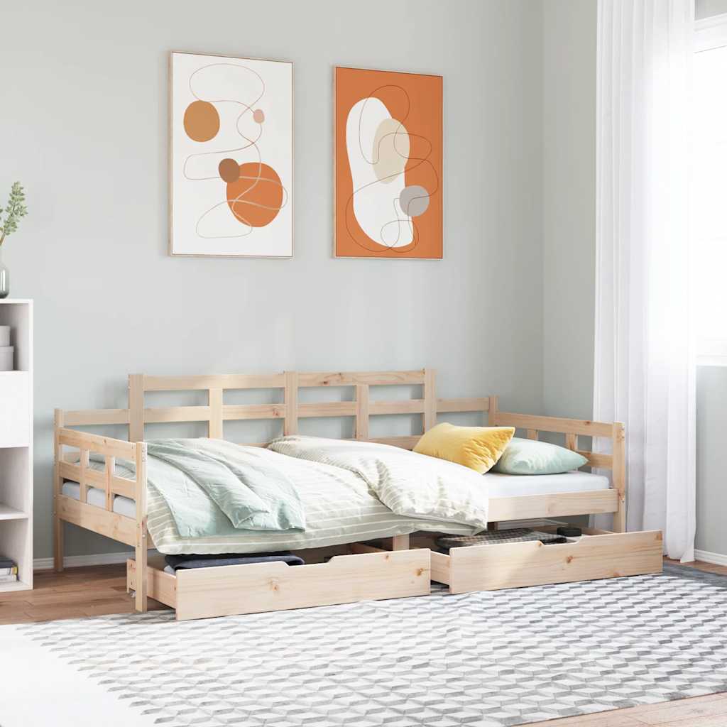 Daybed with Drawers 90x200cm Solid Wood - Casper Homes