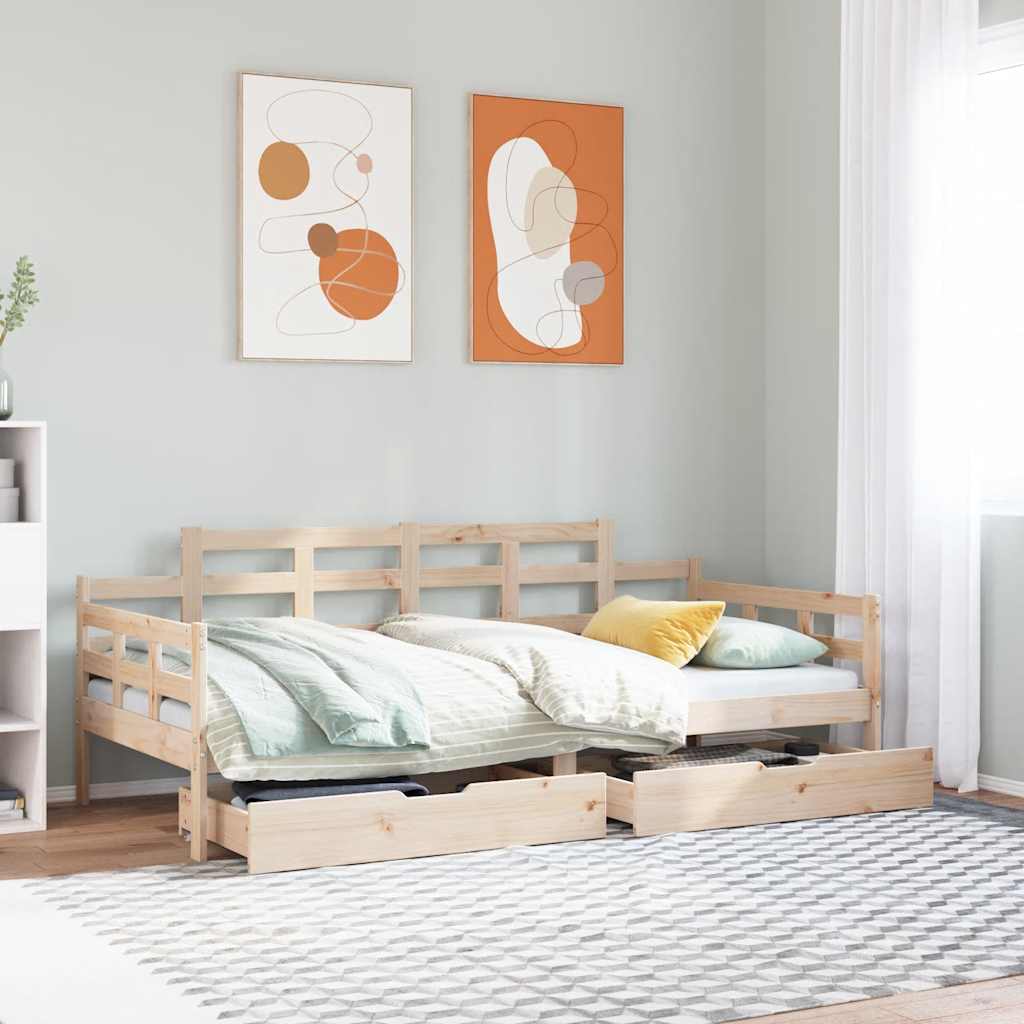 Daybed with Drawers 80x200cm Solid Wood - Merlin Deals