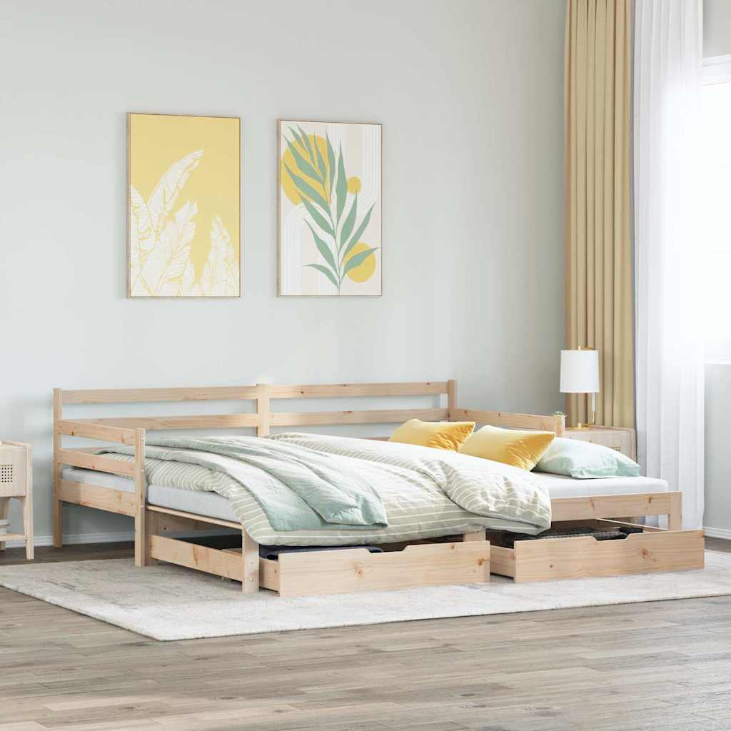 Daybed with Trundle and Drawers 90x200cm - Decor Base