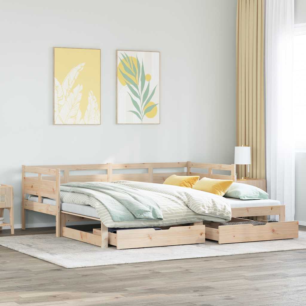 Daybed with Trundle and Drawers 90x200cm - The Home Maker