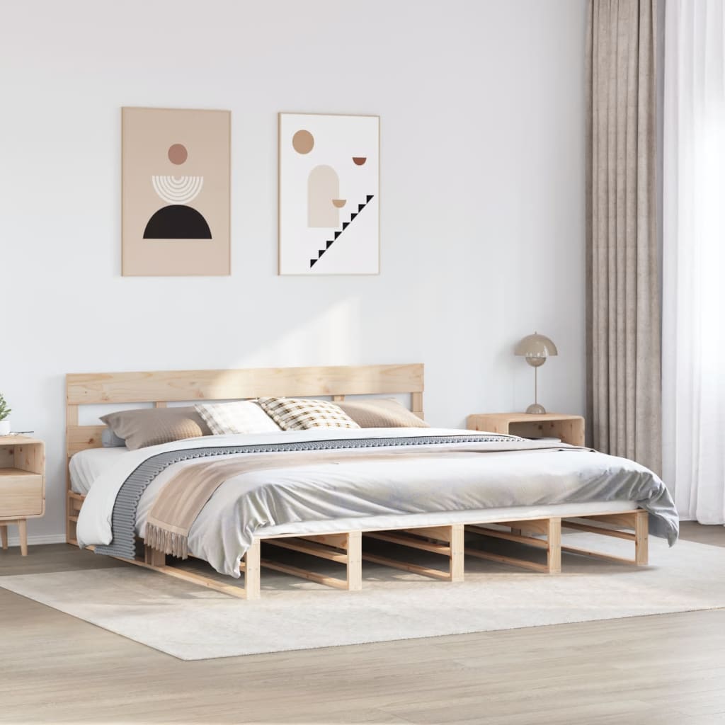 Bedframe 180x200cm Super King Solid Wood Pine - Design Hut