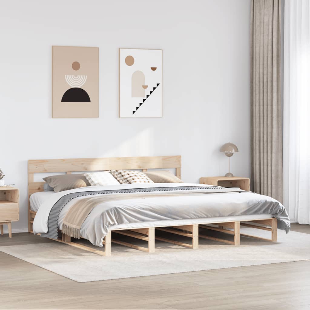 Bedframe 200x200cm Solid Wood Pine - Decor Base