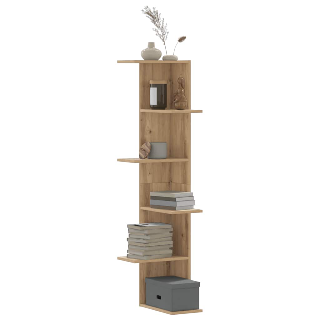 Wall Corner Shelf Artisian Oak 36.5x36.5x140 cm Engineered Wood - Sid & Sam
