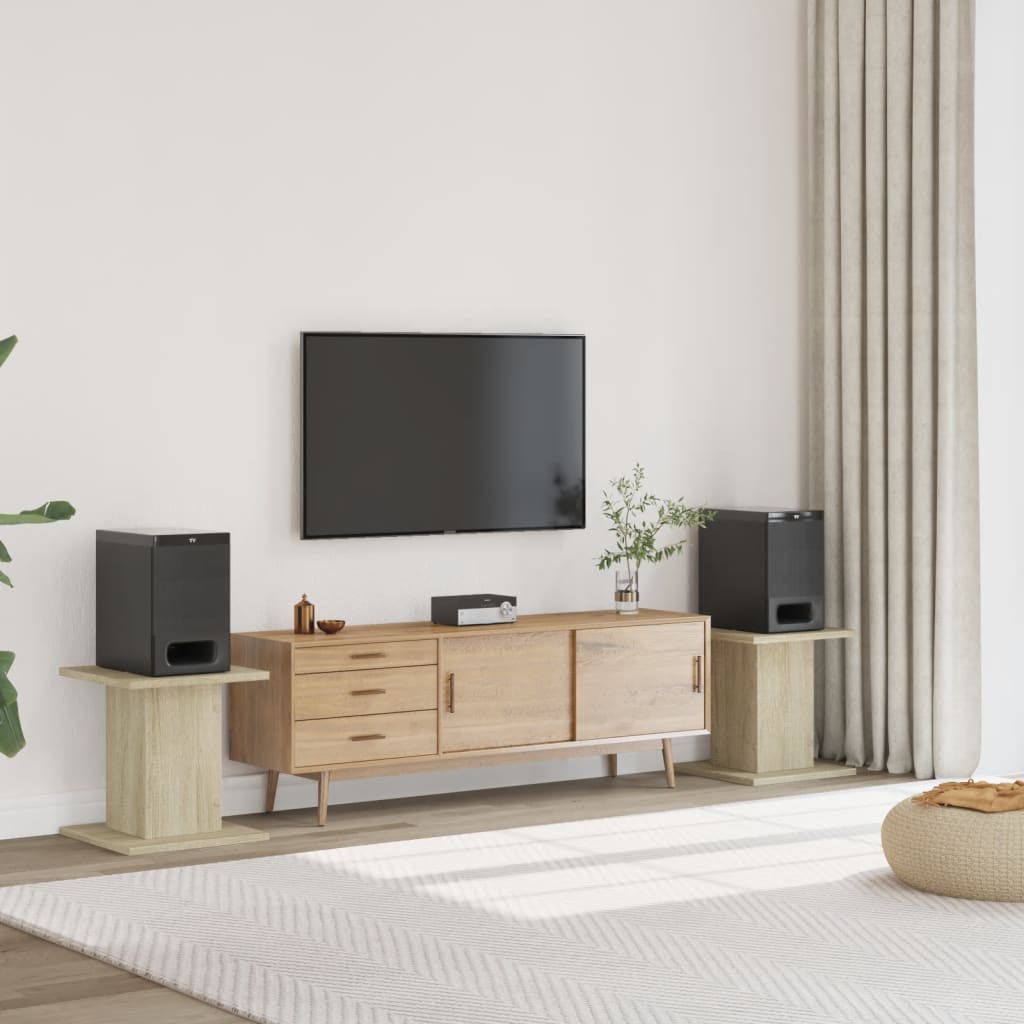 Speaker Stands 2 Pieces Sonoma Oak 30x30x40 cm Engineered Wood - Sid & Sam
