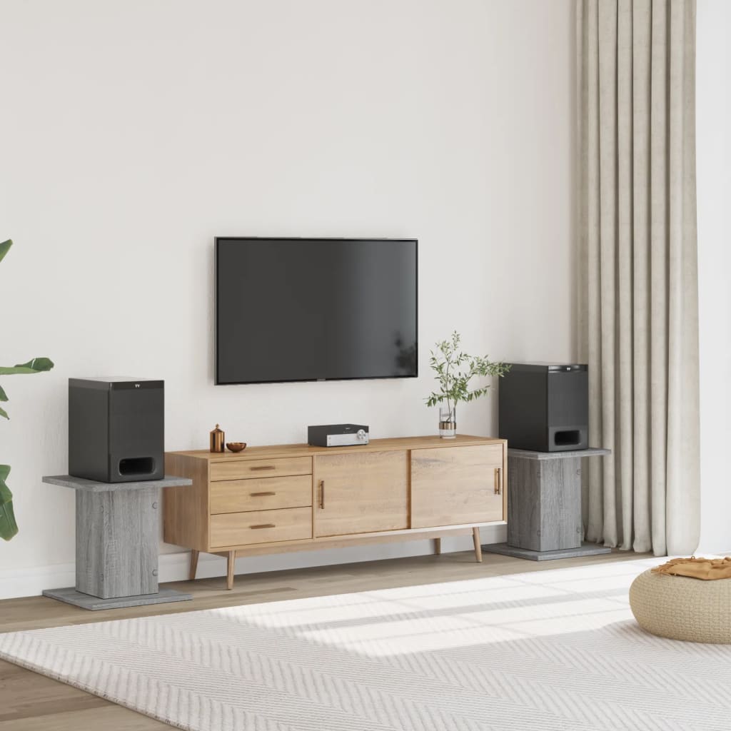 Speaker Stands 2 pcs Grey Sonoma 30x30x40 cm Engineered Wood - All Things Good