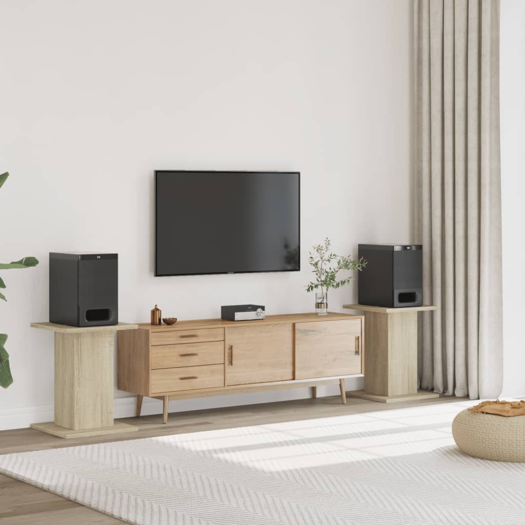 Speaker Stands 2 pcs Sonoma Oak 30x30x60 cm Engineered Wood - All Things Good