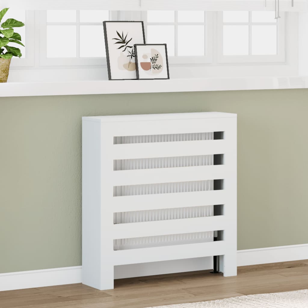 Radiator Cover White 78x20x82 cm Engineered Wood - vid-852681 - Brittle & Co