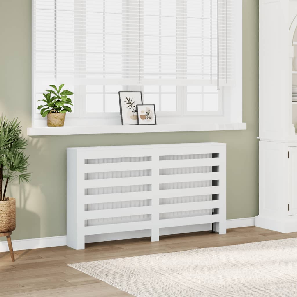 Radiator Cover White 149x20x82 cm Engineered Wood - vid-852699 - Brittle & Co
