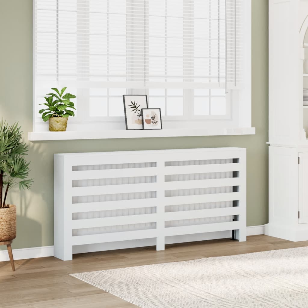Radiator Cover White 175x20x82 cm Engineered Wood - vid-852708 - Brittle & Co