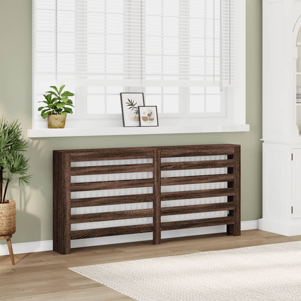 Radiator Cover Brown Oak 175x20x82 cm Engineered Wood - Brittle & Co