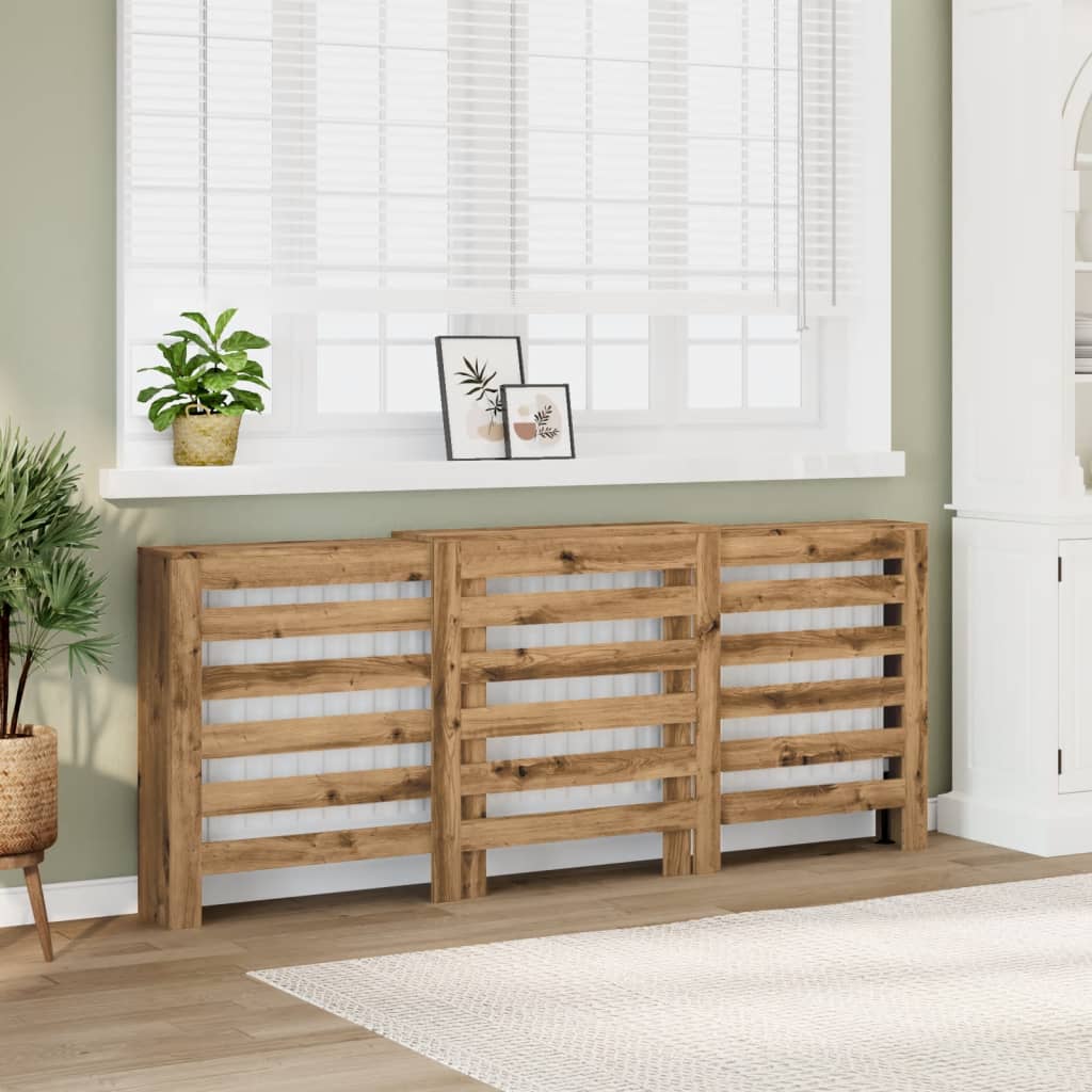 Radiator Cover Artisian Oak 205x21.5x83.5 cm Engineered Wood - Brittle & Co
