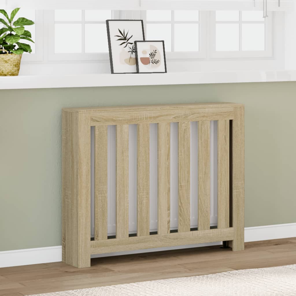 Radiator Cover Sonoma Oak 104x20x82 cm Engineered Wood - Brittle & Co
