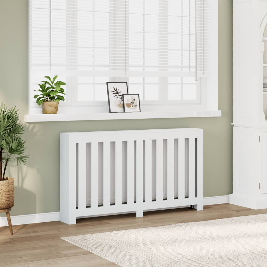 Radiator Cover White 149x20x82 cm Engineered Wood - vid-852744 - Brittle & Co