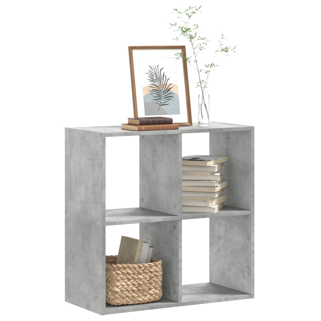 Bookcase Concrete Grey 68.5x32x68.5 cm Engineered Wood - Discount Dealers
