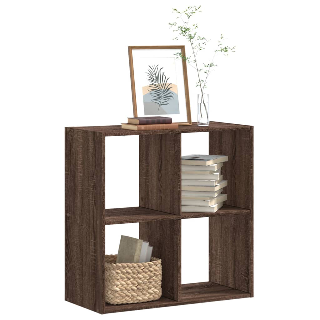 Bookcase Brown Oak 68.5x32x68.5 cm Engineered Wood - Discount Dealers
