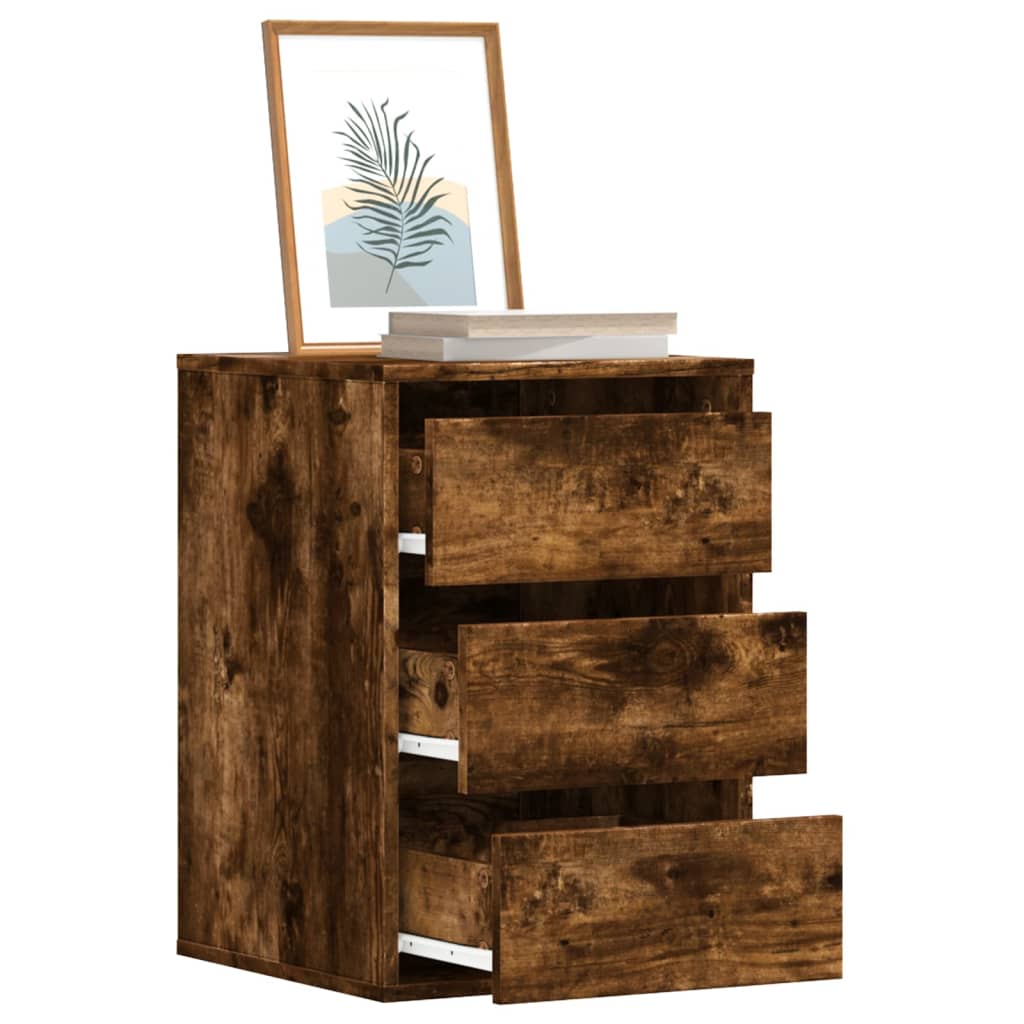 FEWISH II Oak Finish Chest of Drawers - Small-sized, 3 Drawers - Decor Base