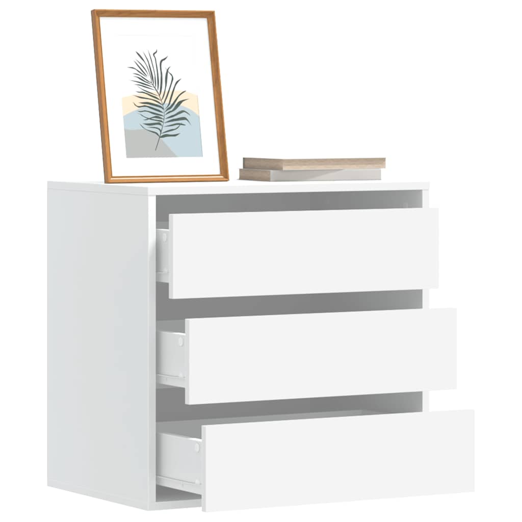 LEWISH White Chest of Drawers - Small-sized, 3 Drawers - Decor Base
