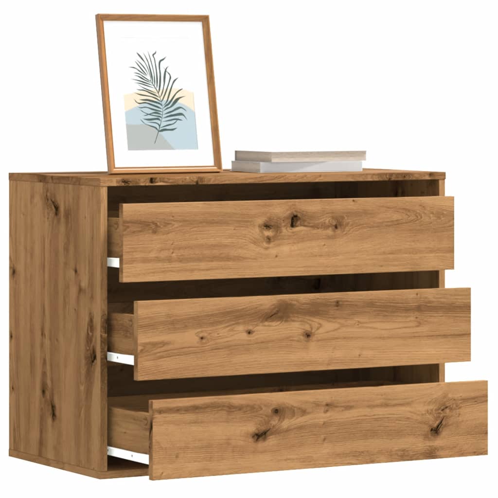FEWISH Natural Oak Finish Chest of Drawers - Medium-sized, 3 Drawers - Discount Dealers