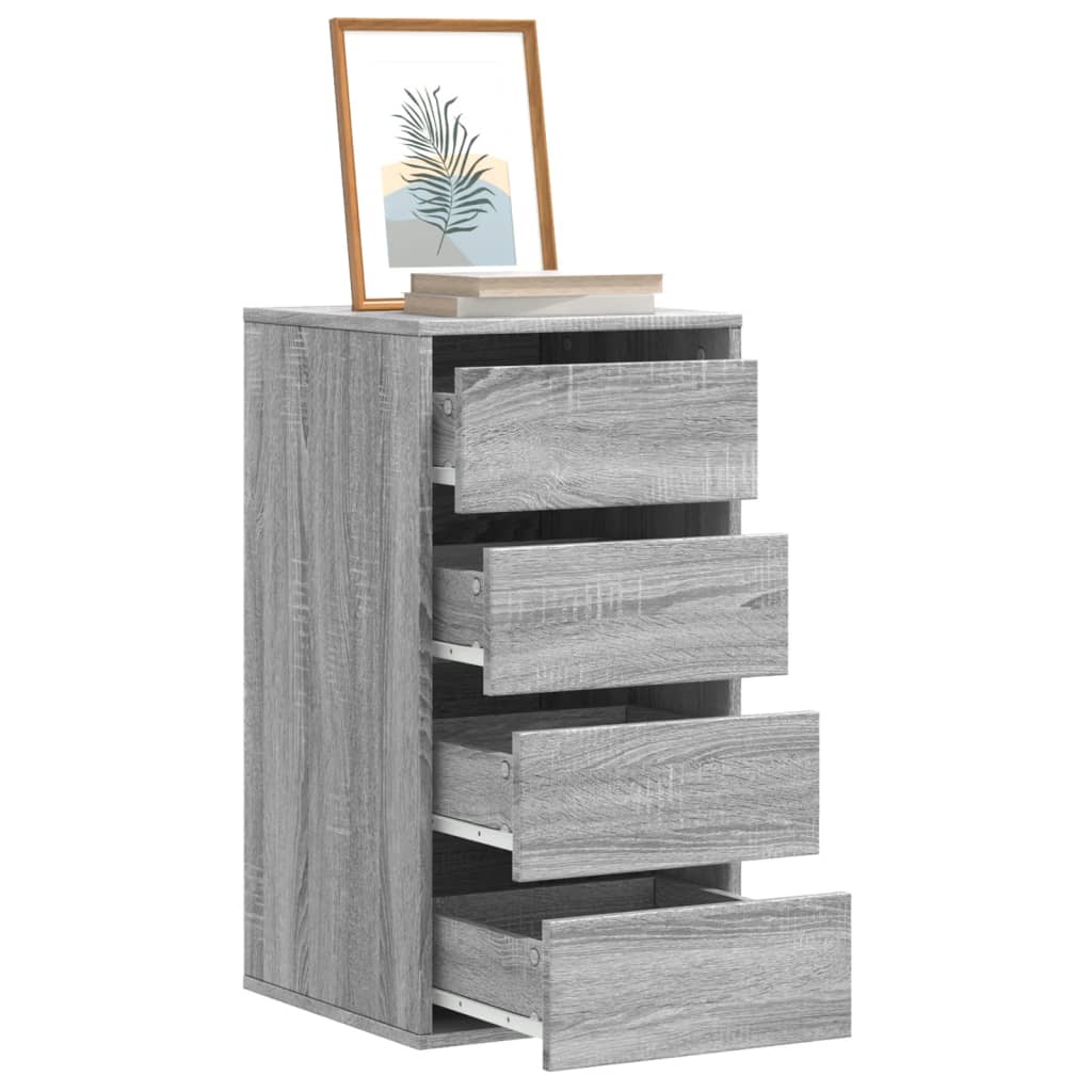 HUNZA Grey Chest of Drawers - Tallboy, Medium-sized, 4 Drawers - Decor Base