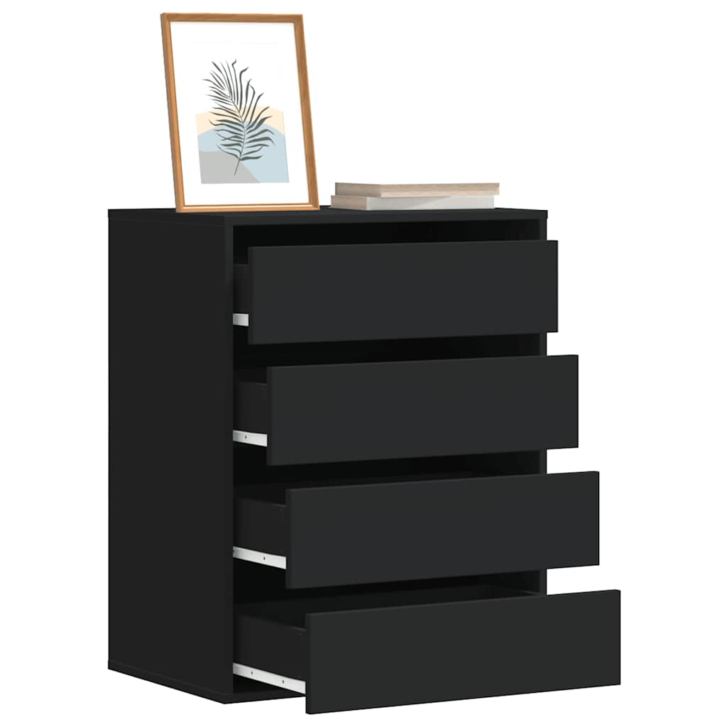 FEWISH Black Chest of Drawers - Small-sized, 4 Drawers - The Home Maker