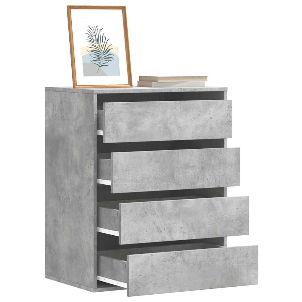 FEWISH Grey Chest of Drawers - Small-sized, 4 Drawers - Style and Chic